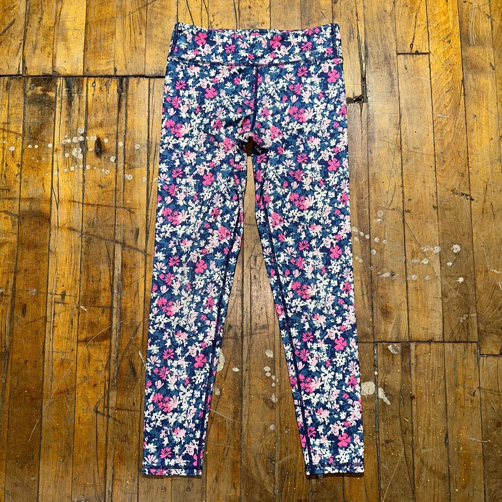 Eddie Bauer Leggings Girls M(10/12) Multi Floral Print Skinny Slim Fit Pull On